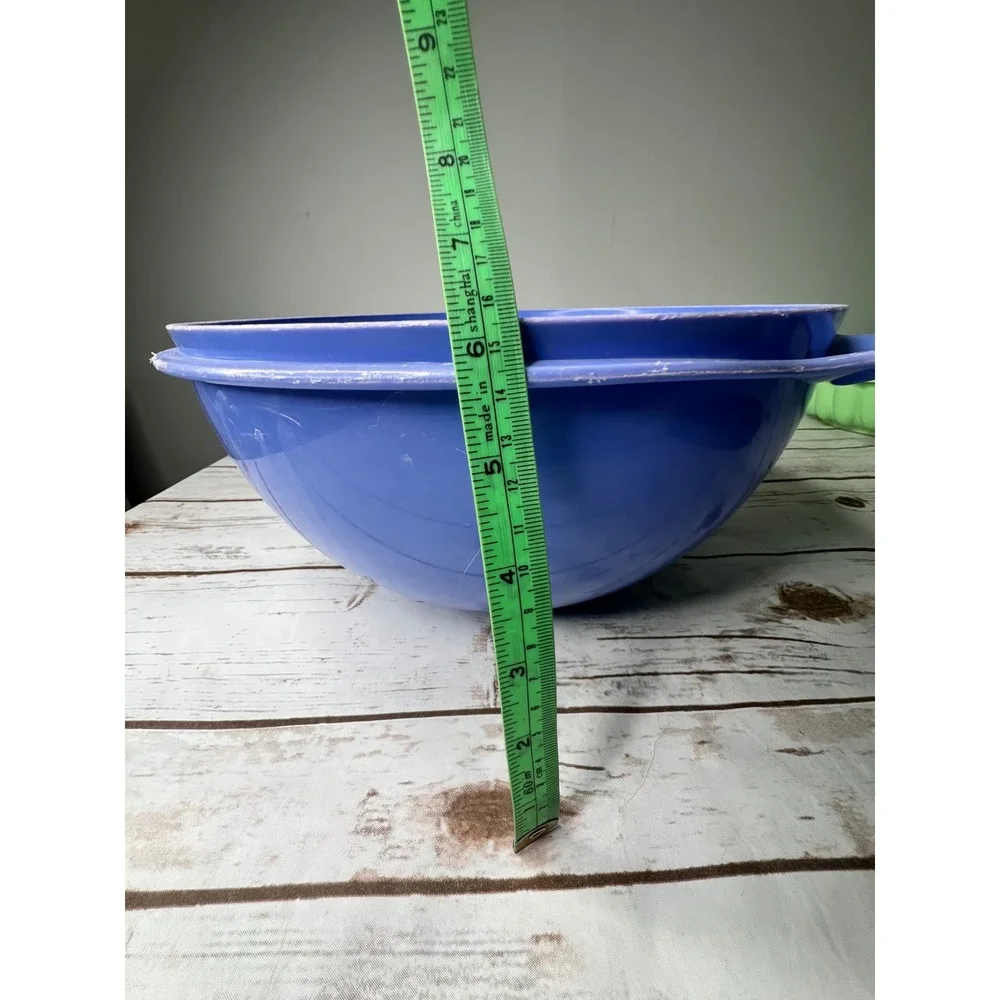 Tupperware Mixing Bowl Blue Large 32 Cup 7.8L Plastic Round 2539 13in